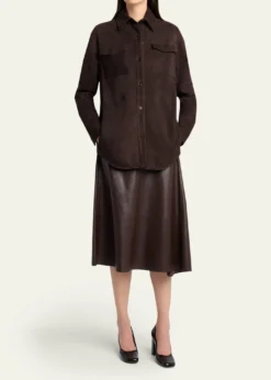 THE ROWHedora Leather Midi Skirt