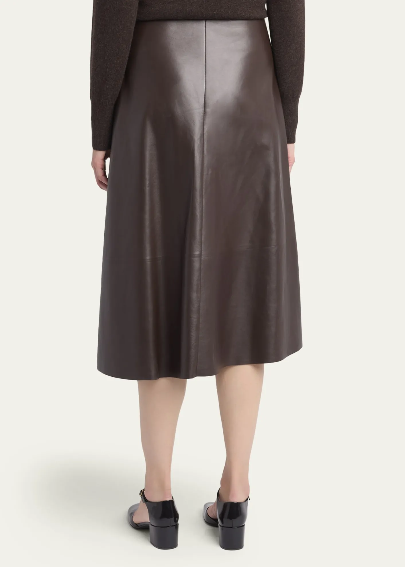 THE ROWHedora Leather Midi Skirt