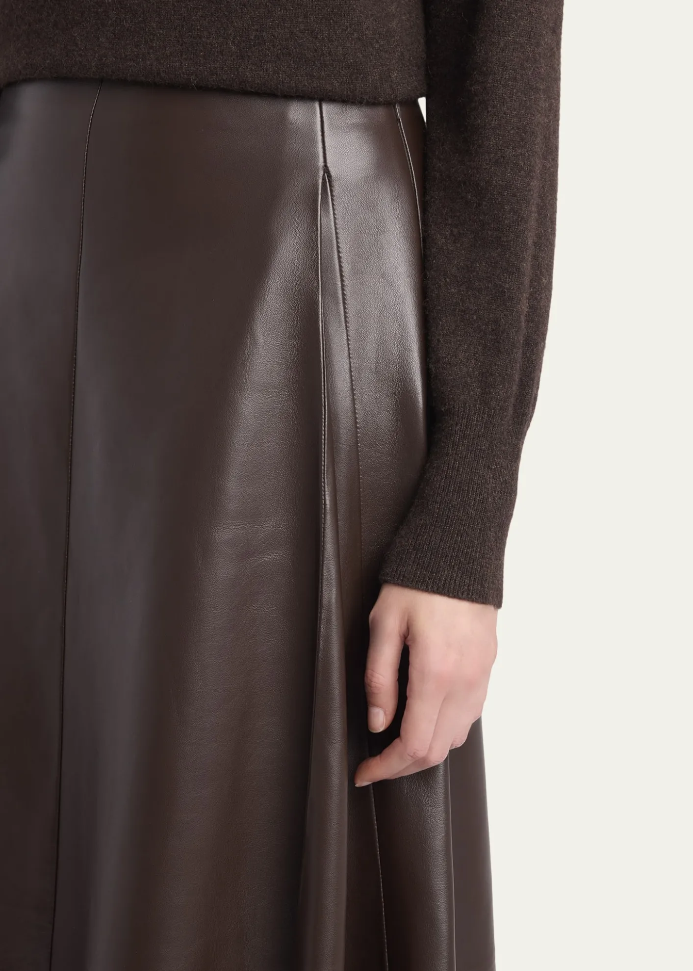THE ROWHedora Leather Midi Skirt