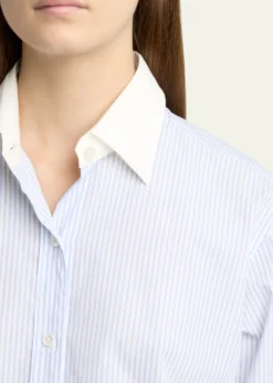 THE ROWHilbert Striped Button-Down Tunic Shirt