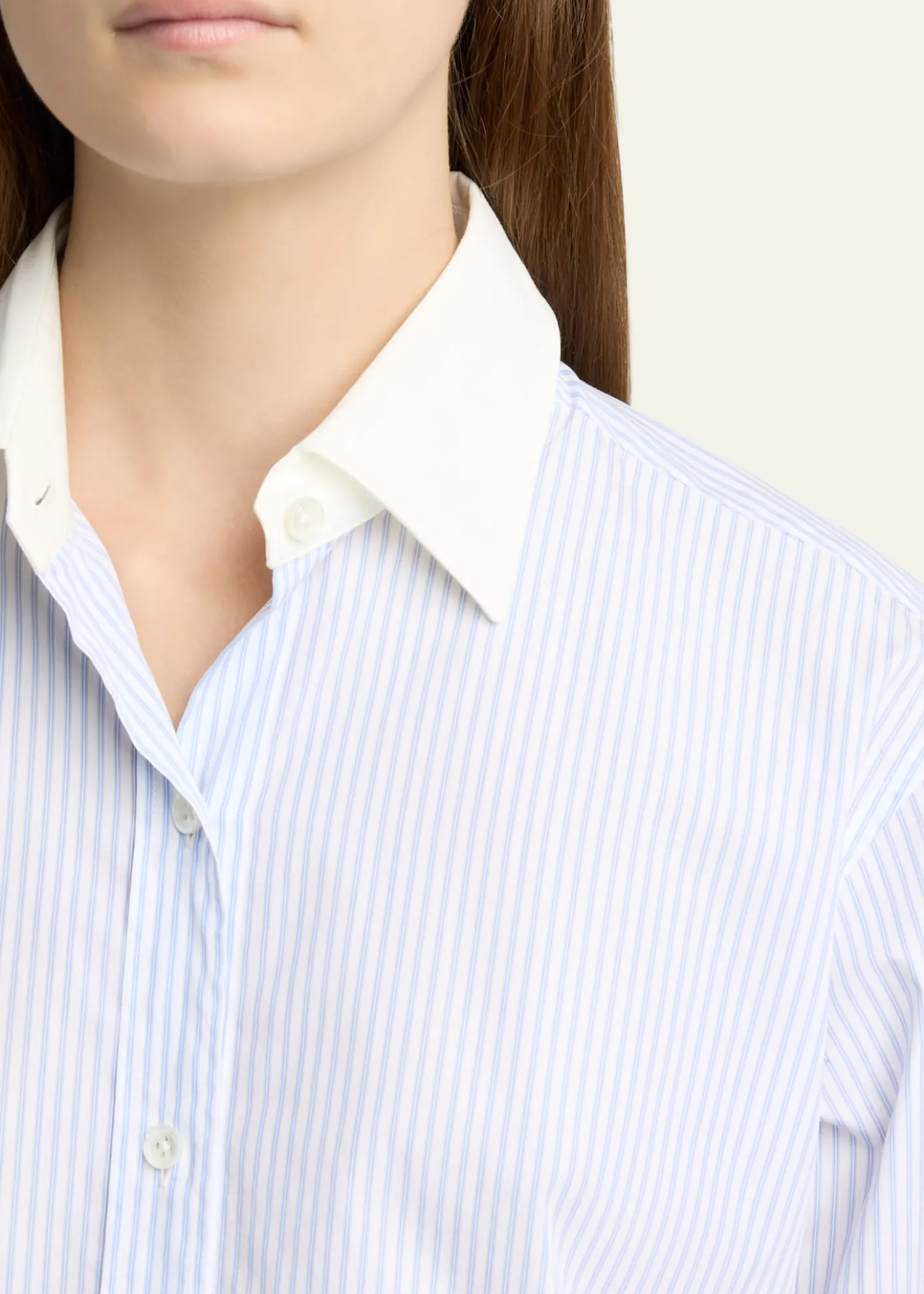 THE ROWHilbert Striped Button-Down Tunic Shirt
