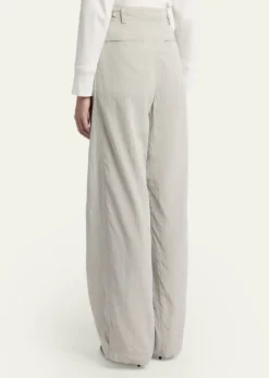 THE ROWIven Low-Rise Crinkled Barrel-Leg Pants