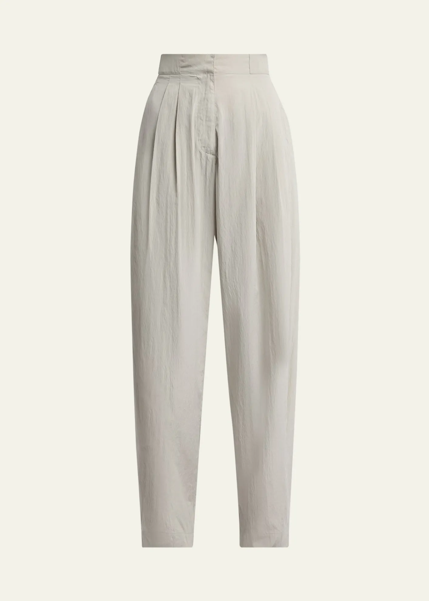 THE ROWIven Low-Rise Crinkled Barrel-Leg Pants
