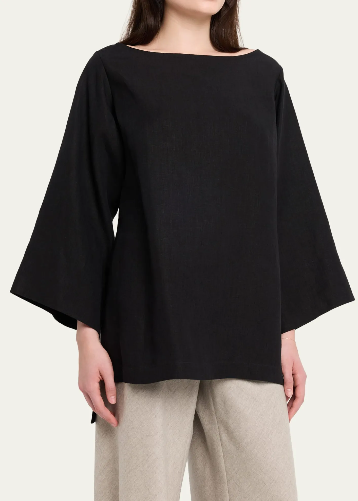 THE ROWJunia Boat-Neck Linen Top