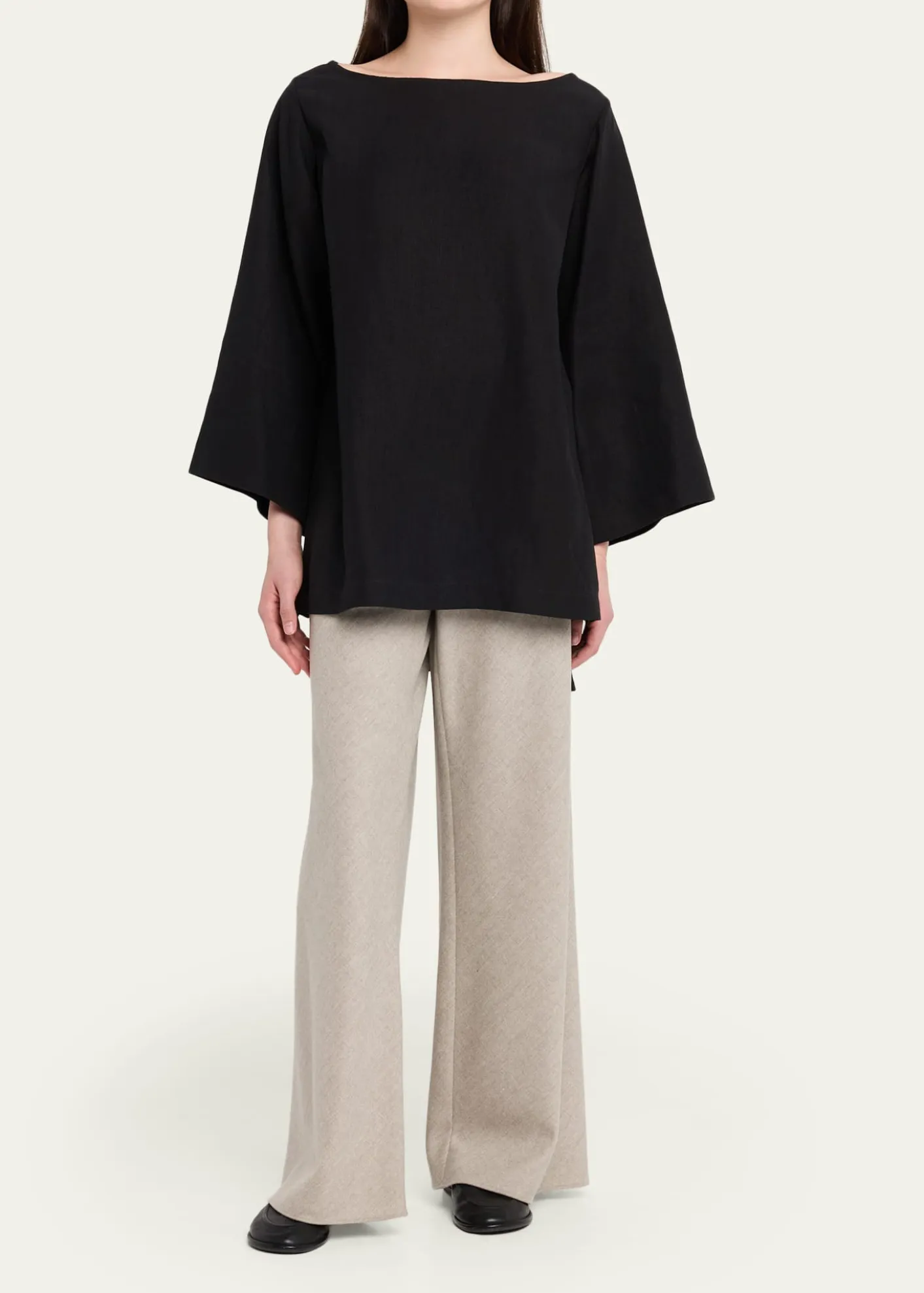 THE ROWJunia Boat-Neck Linen Top