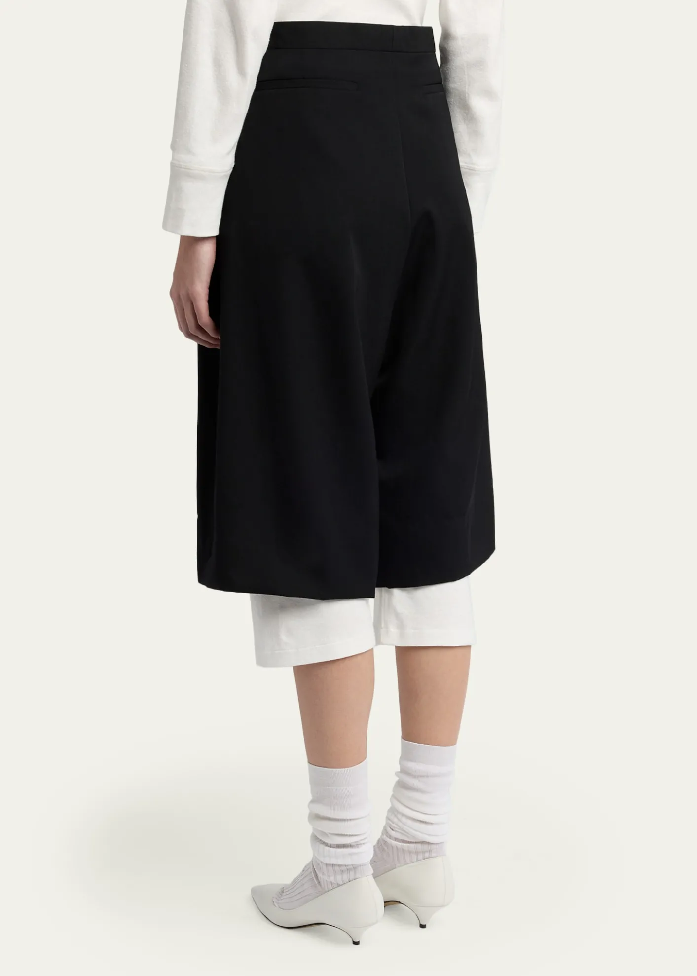 THE ROWKalyan Wide-Leg Wool Gabardine Shorts