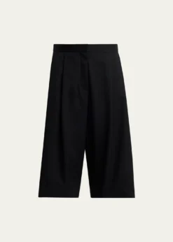 THE ROWKalyan Wide-Leg Wool Gabardine Shorts