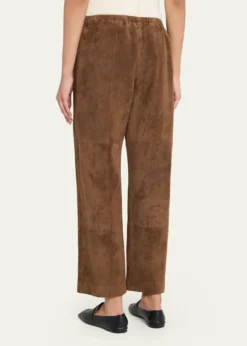 THE ROWKenan Suede Straight-Lag Ankle Pull-On Pants