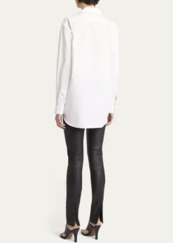 THE ROWLakun Leather Skinny-Leg Slit-Hem Pants