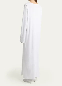 THE ROWLatoya Long-Sleeve Crewneck Cotton Midi Dress