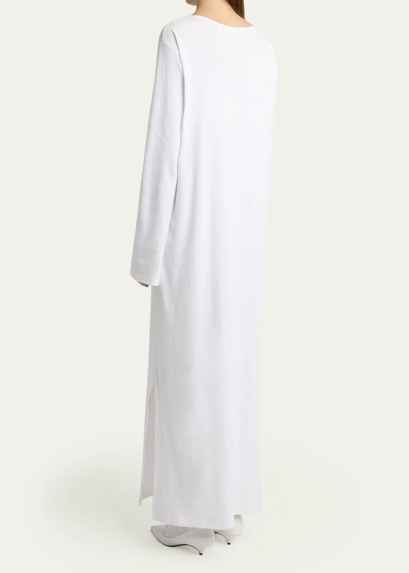 THE ROWLatoya Long-Sleeve Crewneck Cotton Midi Dress