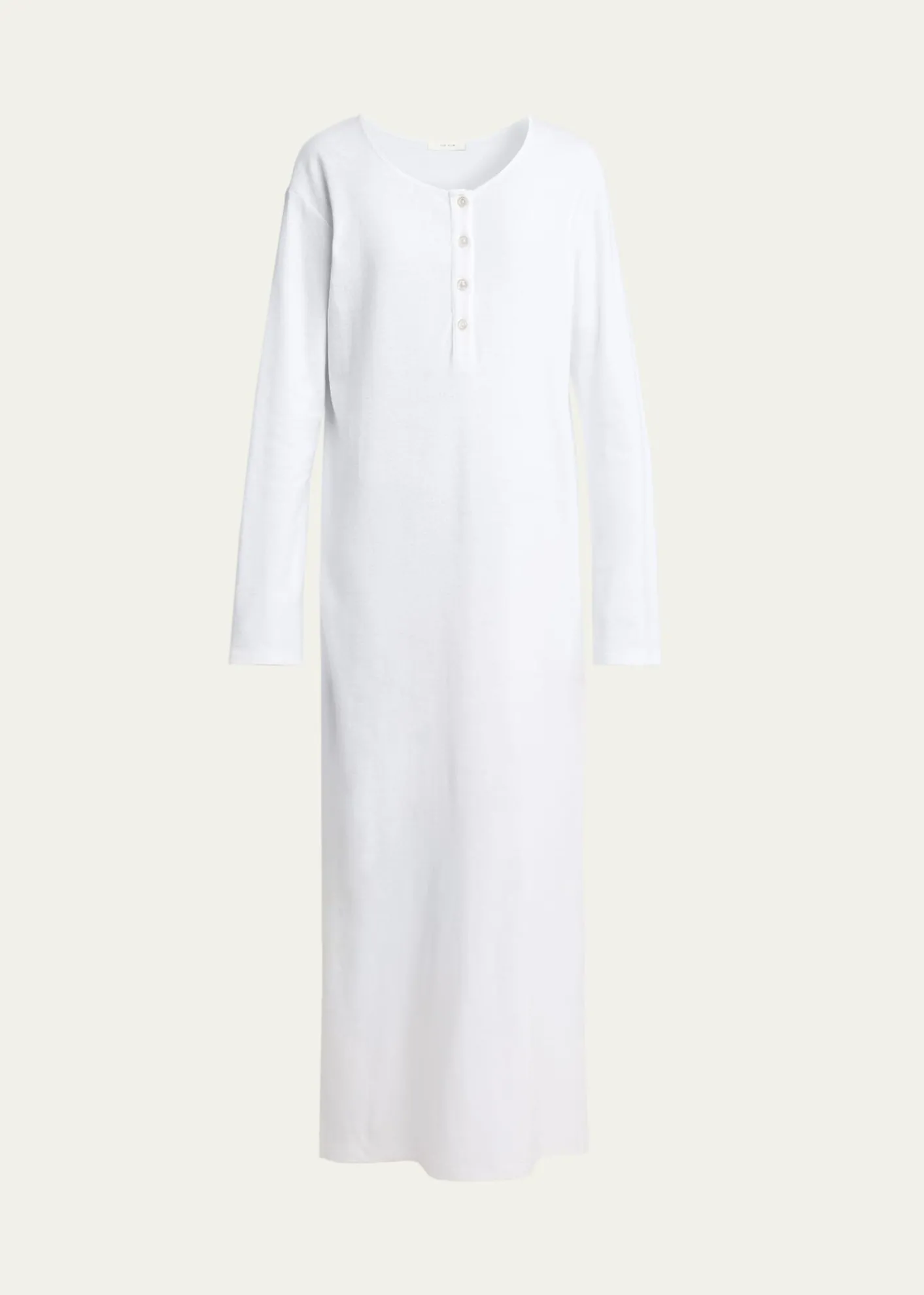THE ROWLatoya Long-Sleeve Crewneck Cotton Midi Dress