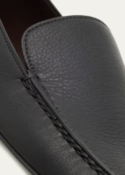 THE ROWLeo Grained Leather Slippers