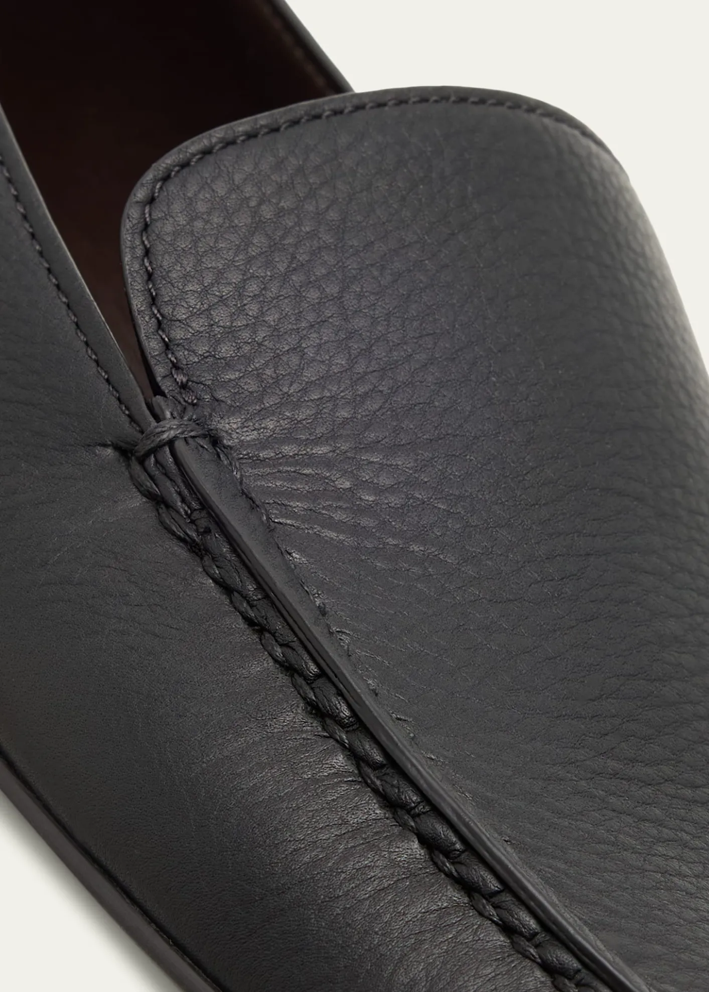 THE ROWLeo Grained Leather Slippers