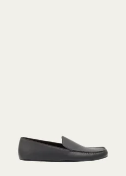 THE ROWLeo Grained Leather Slippers