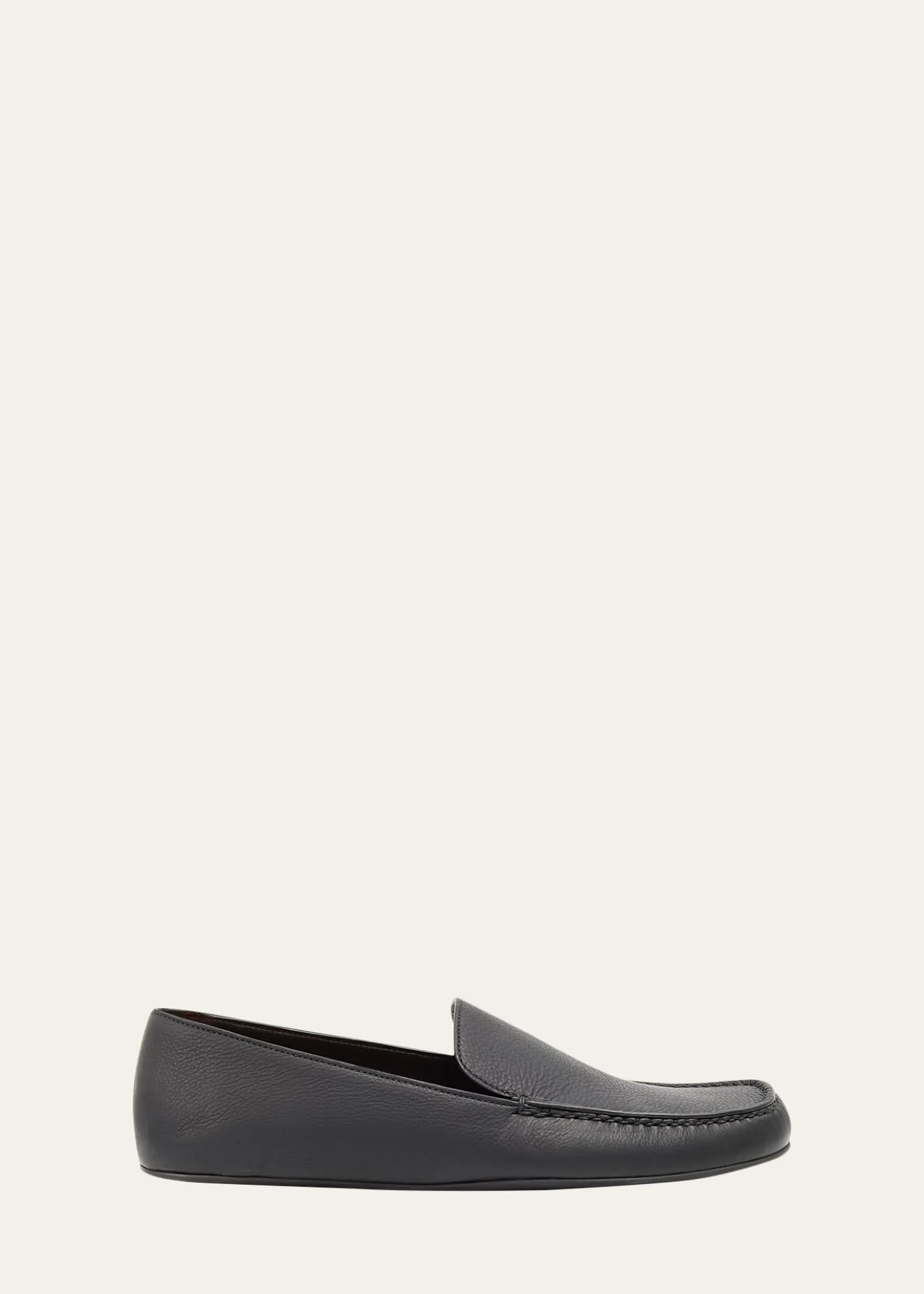 THE ROWLeo Grained Leather Slippers