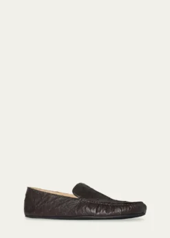 THE ROWLeo Ostrich Leather Slippers