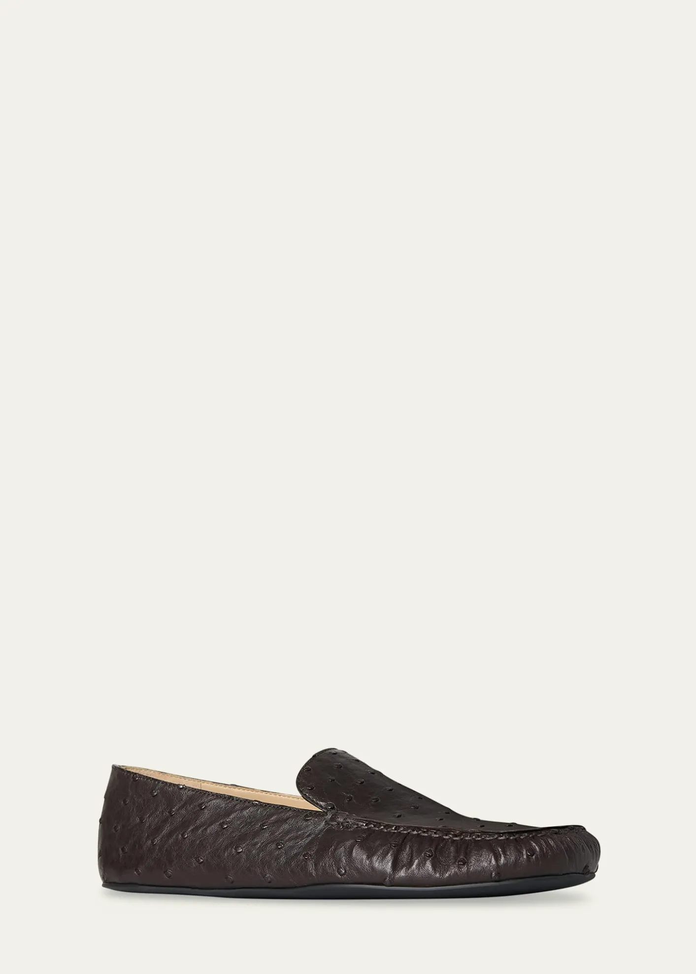 THE ROWLeo Ostrich Leather Slippers