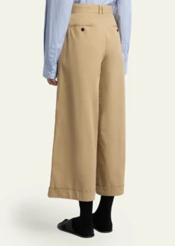 THE ROWLior Cotton & Cashmere Wide-Leg Pants