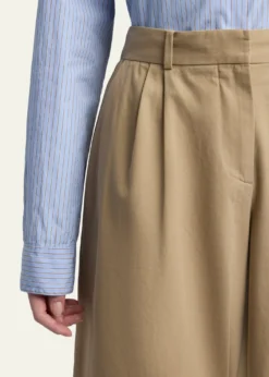 THE ROWLior Cotton & Cashmere Wide-Leg Pants