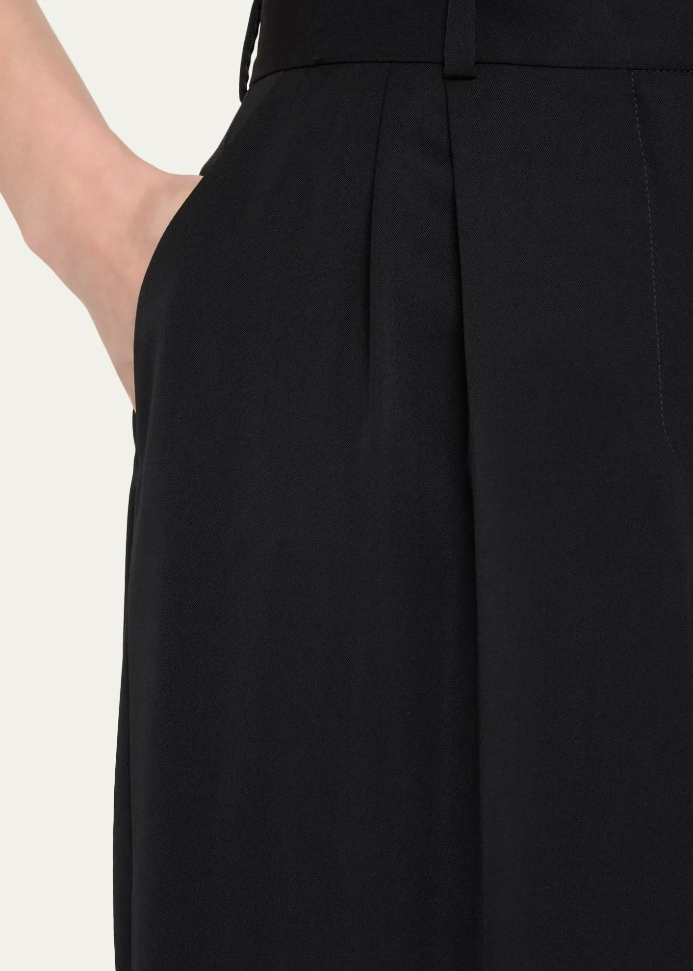 THE ROWLior Double-Pleated Wide-Leg Ankle Pants