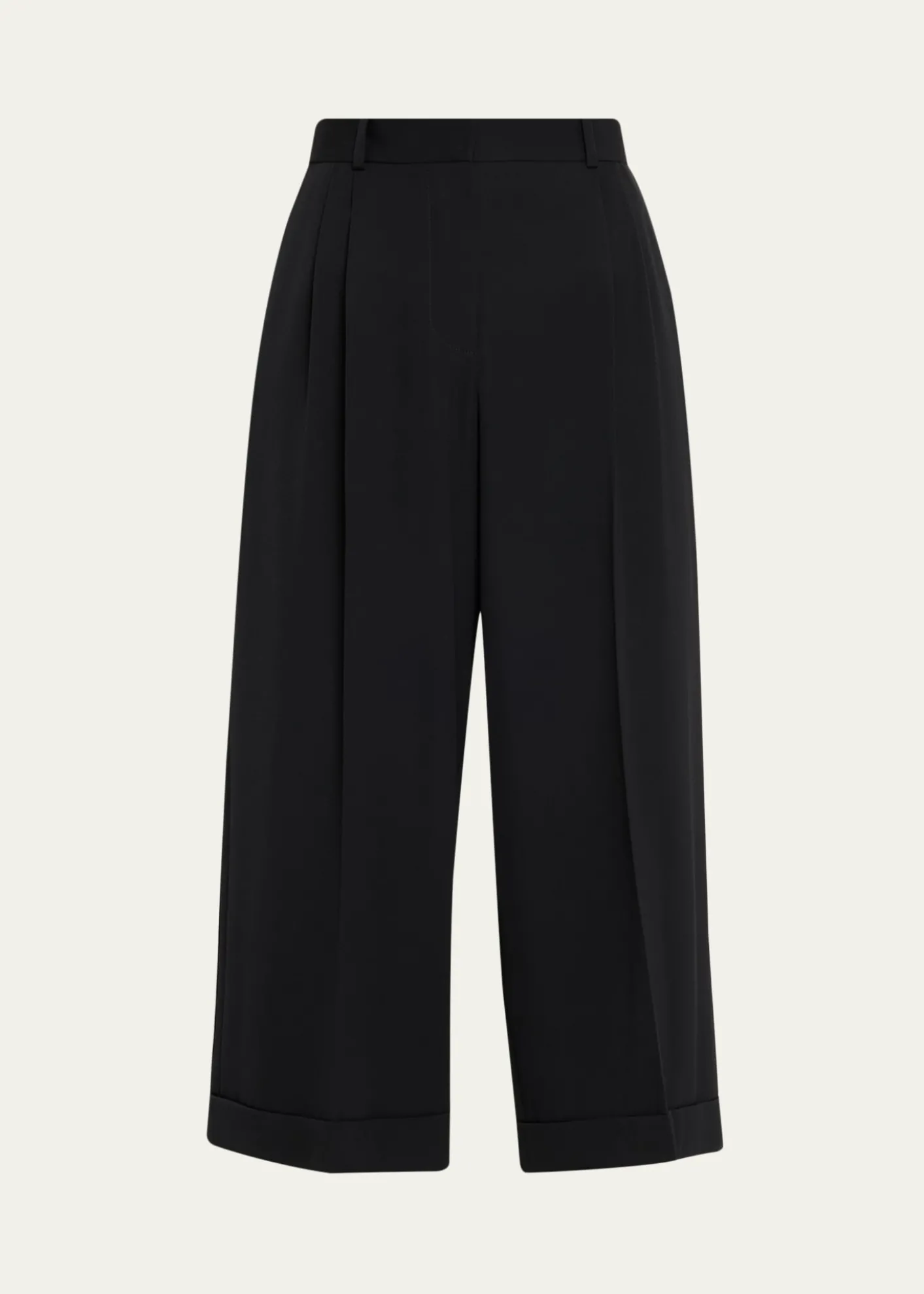 THE ROWLior Double-Pleated Wide-Leg Ankle Pants
