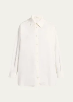 THE ROWLuka Cotton-Cashmere Button-Down Shirt