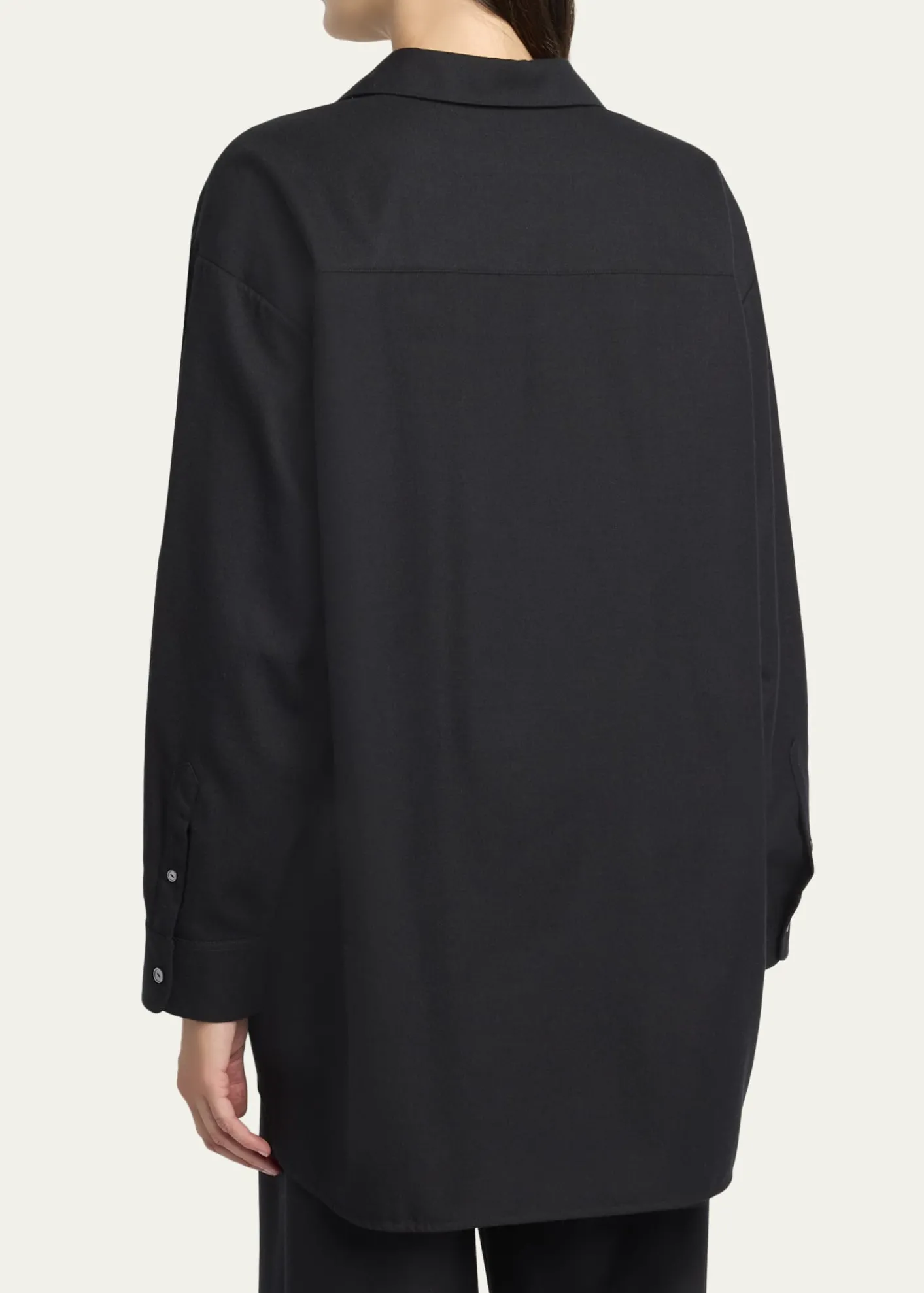 THE ROWLuka Wool Twill Oversized Button-Down Shirt