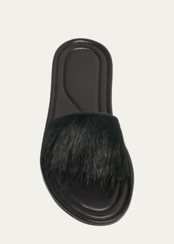 THE ROWMalick Calf Hair Flat Slide Sandals
