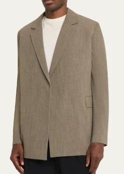 THE ROWMen's Devlin Wool Concealed-Front Blazer
