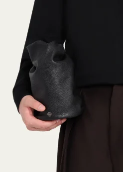 THE ROWMen's Sporty Leather Drawstring Pouch