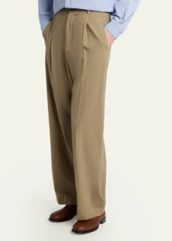 THE ROWMen's Thom Pleated Wool-Silk Pants