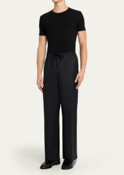 THE ROWMen's Xon Wool Flannel Relaxed-Fit Drawstring Pants