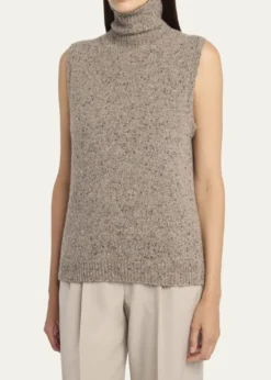 THE ROWMerilas Turtleneck Cashmere Sleeveless Sweater