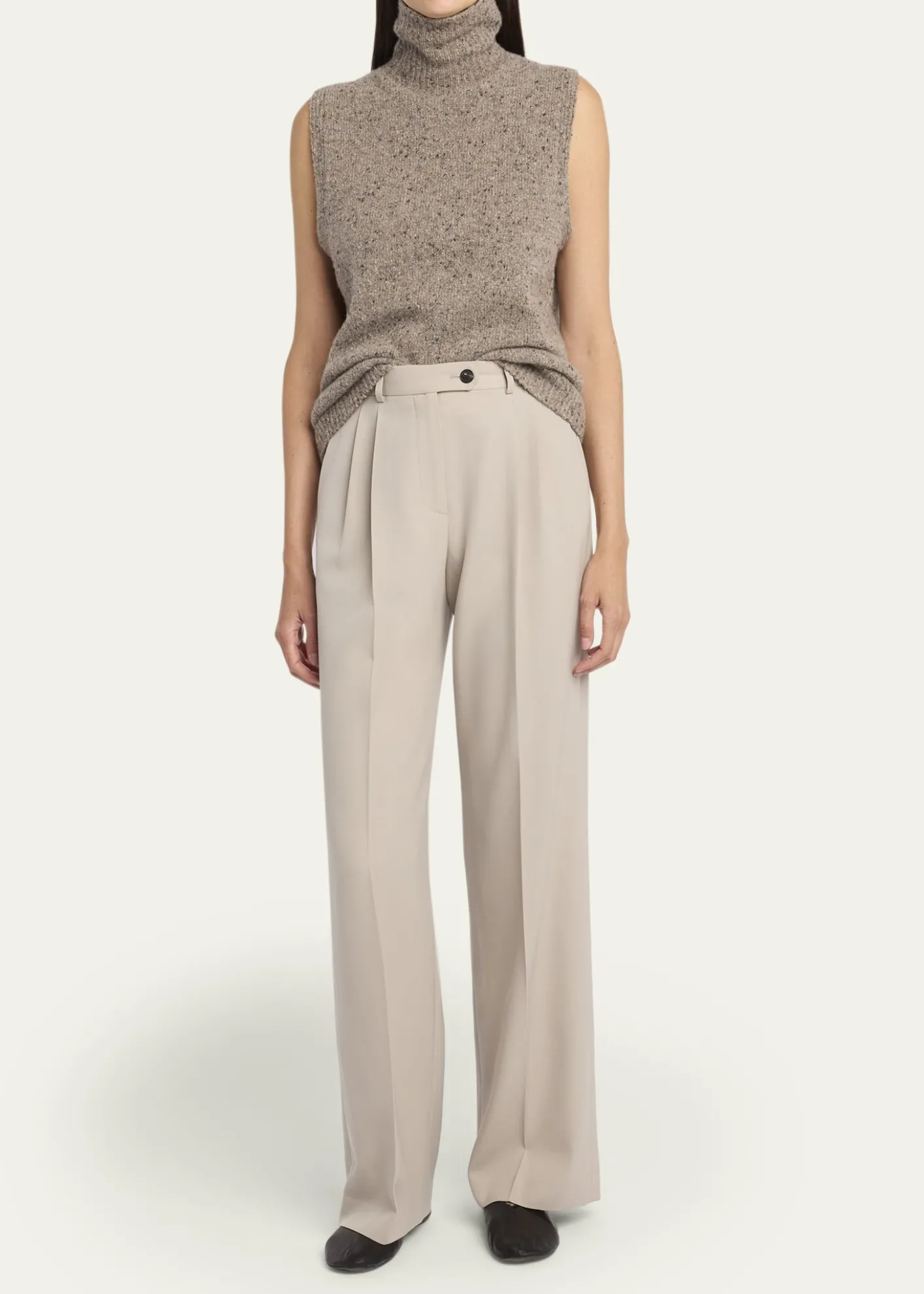 THE ROWMerilas Turtleneck Cashmere Sleeveless Sweater