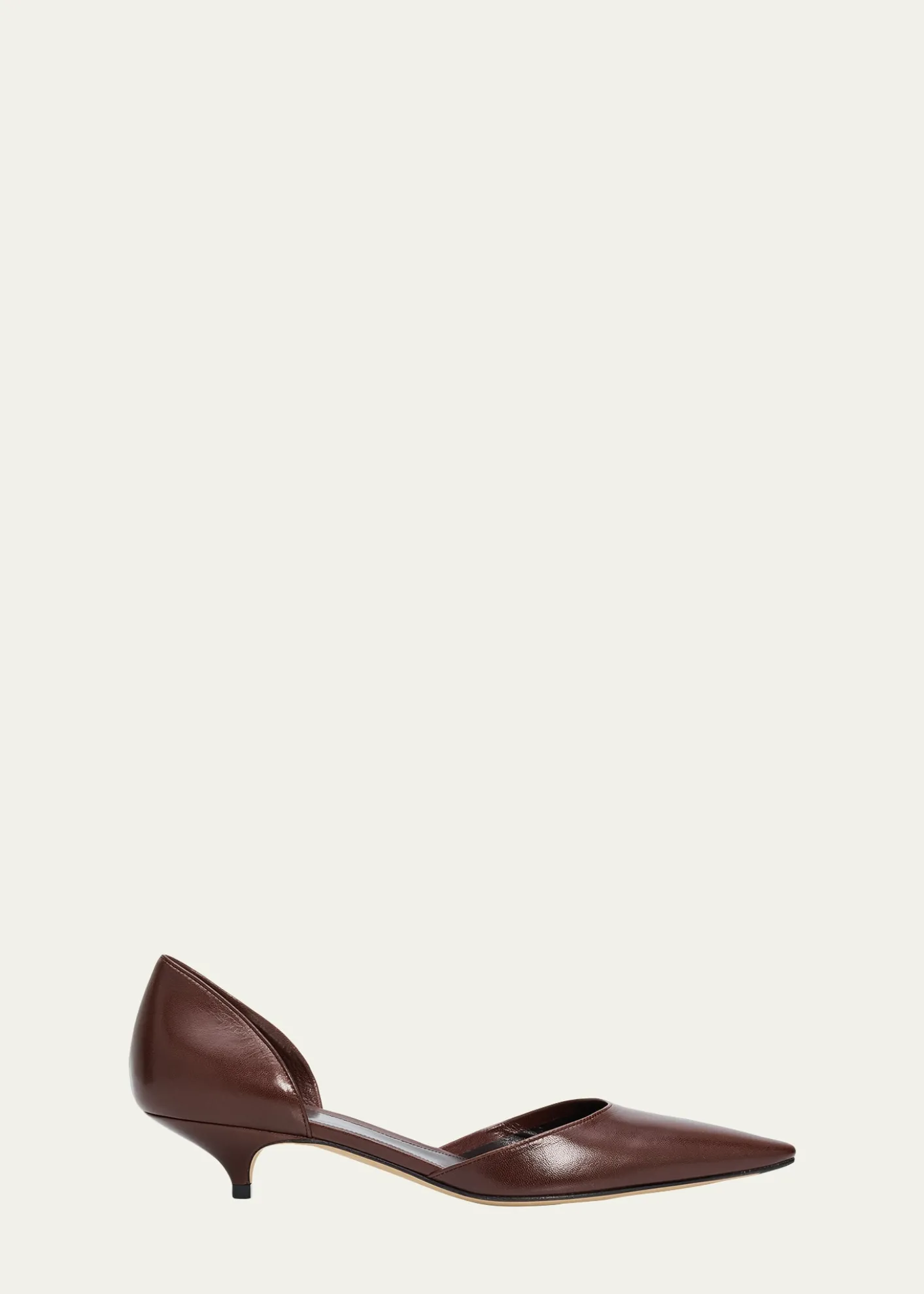 THE ROW35mm Liisa Leather Kitten-Heel d'Orsay Pumps