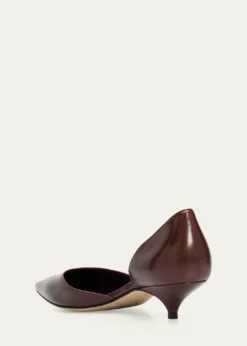 THE ROW35mm Liisa Leather Kitten-Heel d'Orsay Pumps