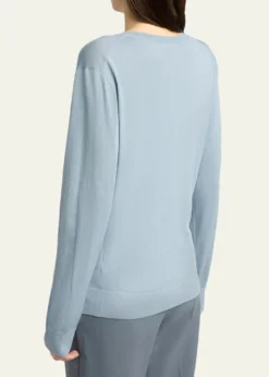THE ROWNaius Long-Sleeve V-Neck Wool Top