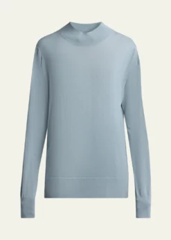 THE ROWNari Mock-Neck Merino Wool Sweater