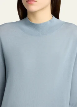 THE ROWNari Mock-Neck Merino Wool Sweater