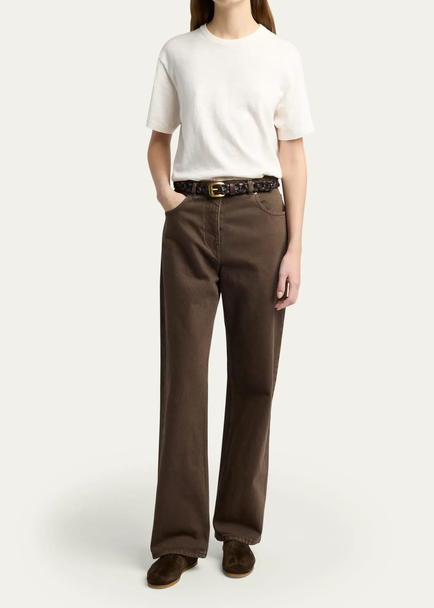 THE ROWNarlan Short-Sleeve Cotton-Linen T-Shirt