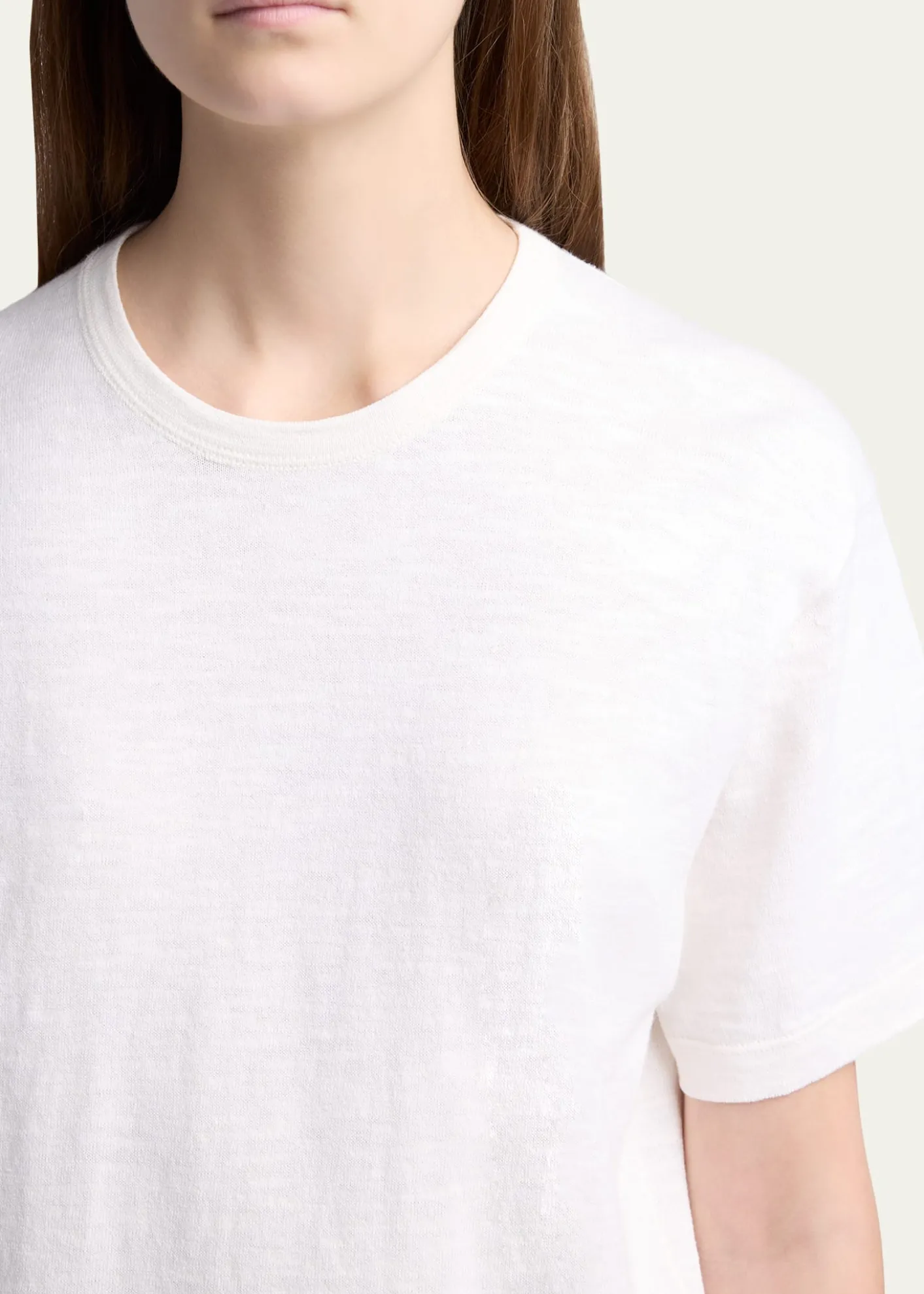 THE ROWNarlan Short-Sleeve Cotton-Linen T-Shirt