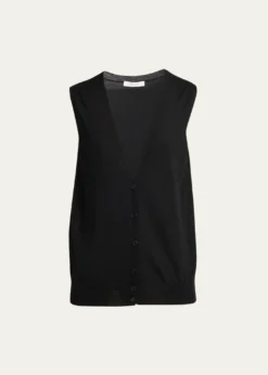 THE ROWNeel Cashmere Cardigan Vest