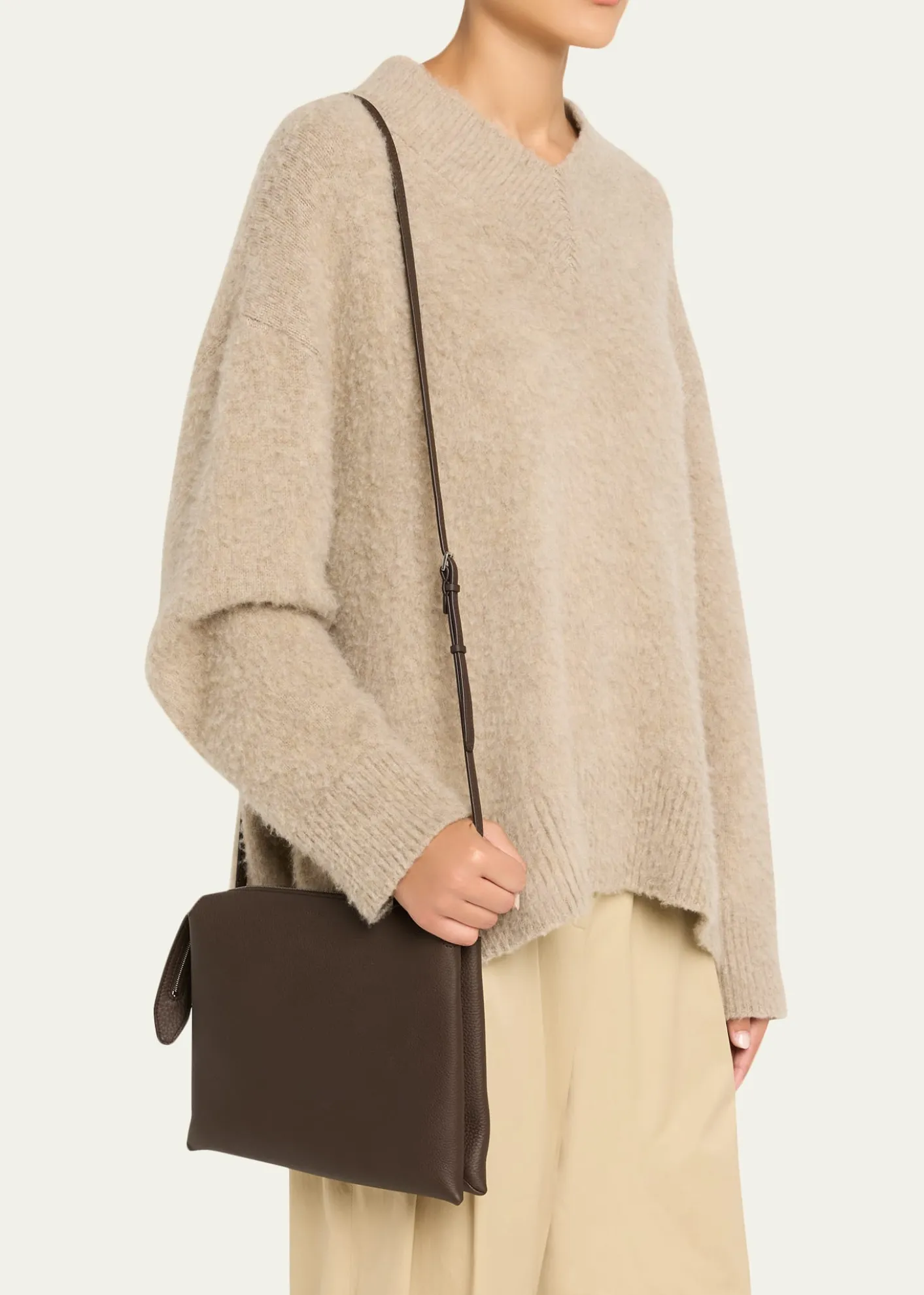 THE ROWNu Twin Crossbody in Lux Grained Calfskin