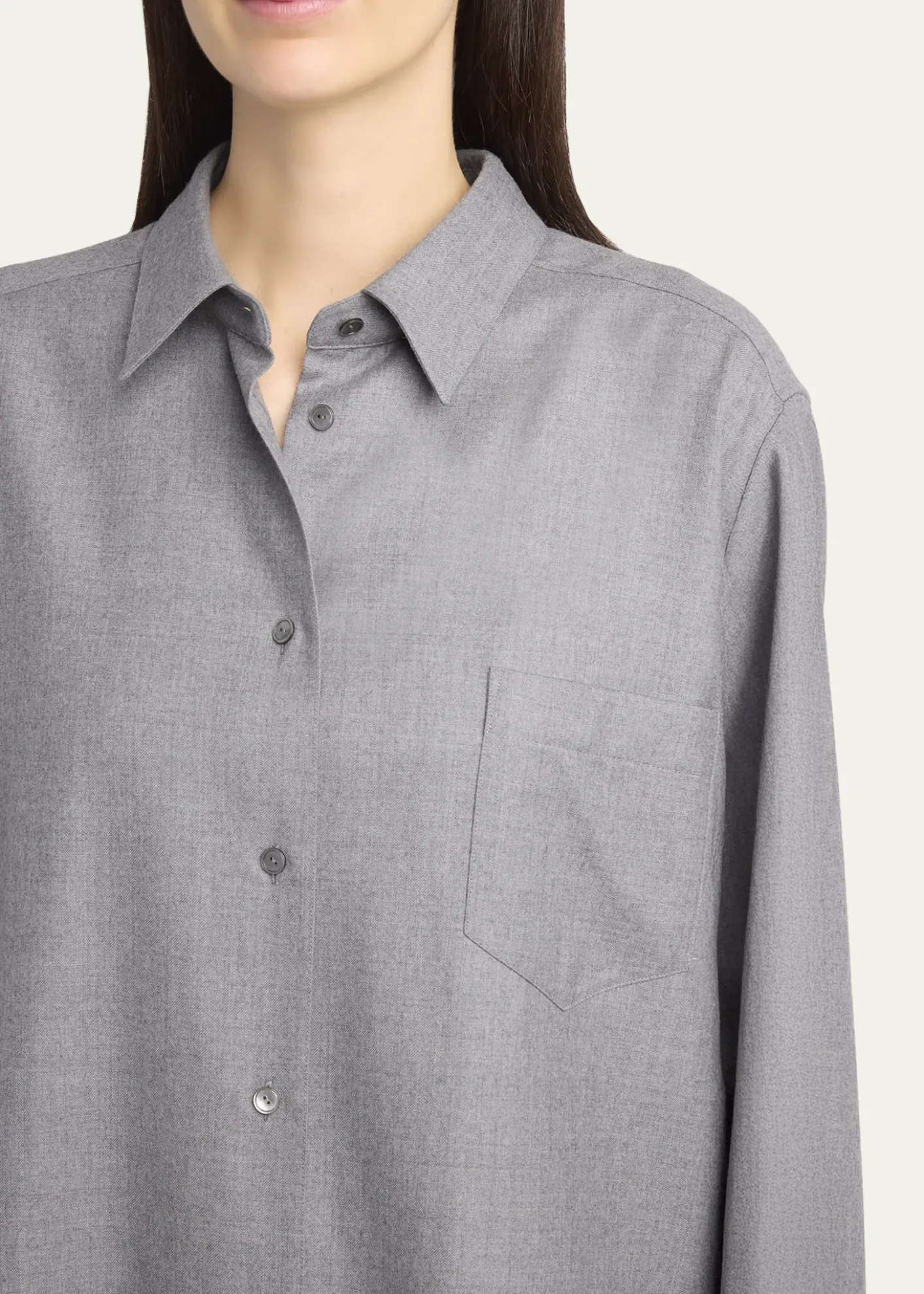 THE ROWPino Wool Button-Down Shirt