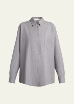 THE ROWPino Wool Button-Down Shirt