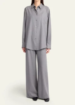 THE ROWPino Wool Button-Down Shirt