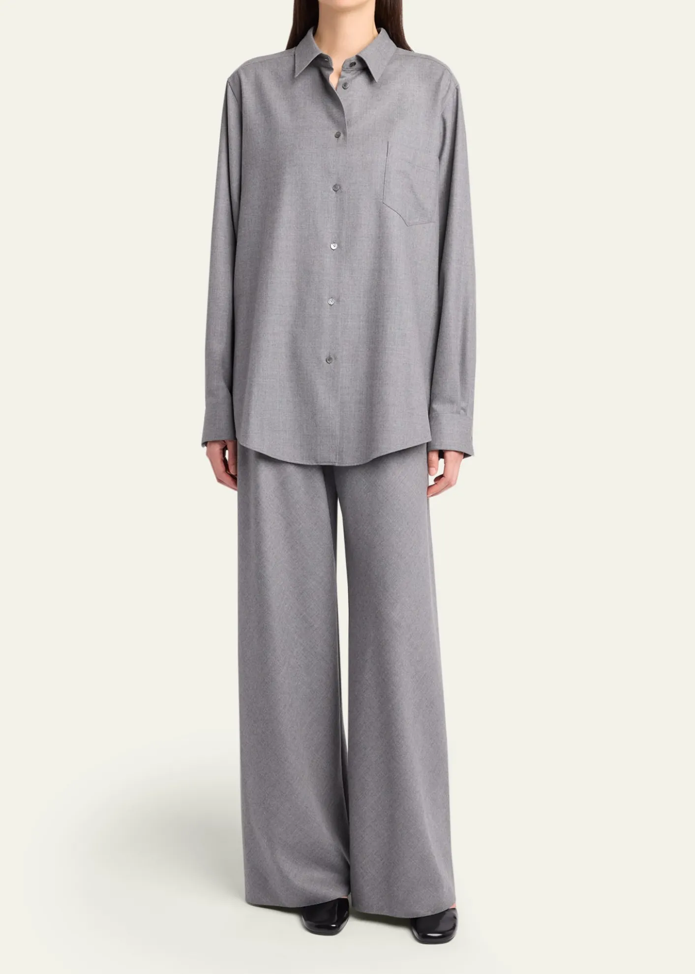 THE ROWPino Wool Button-Down Shirt