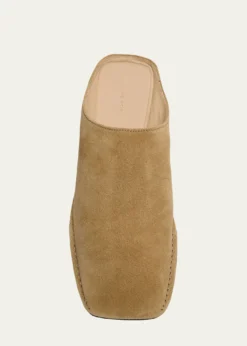 THE ROWPiper Suede Square-Toe Mules