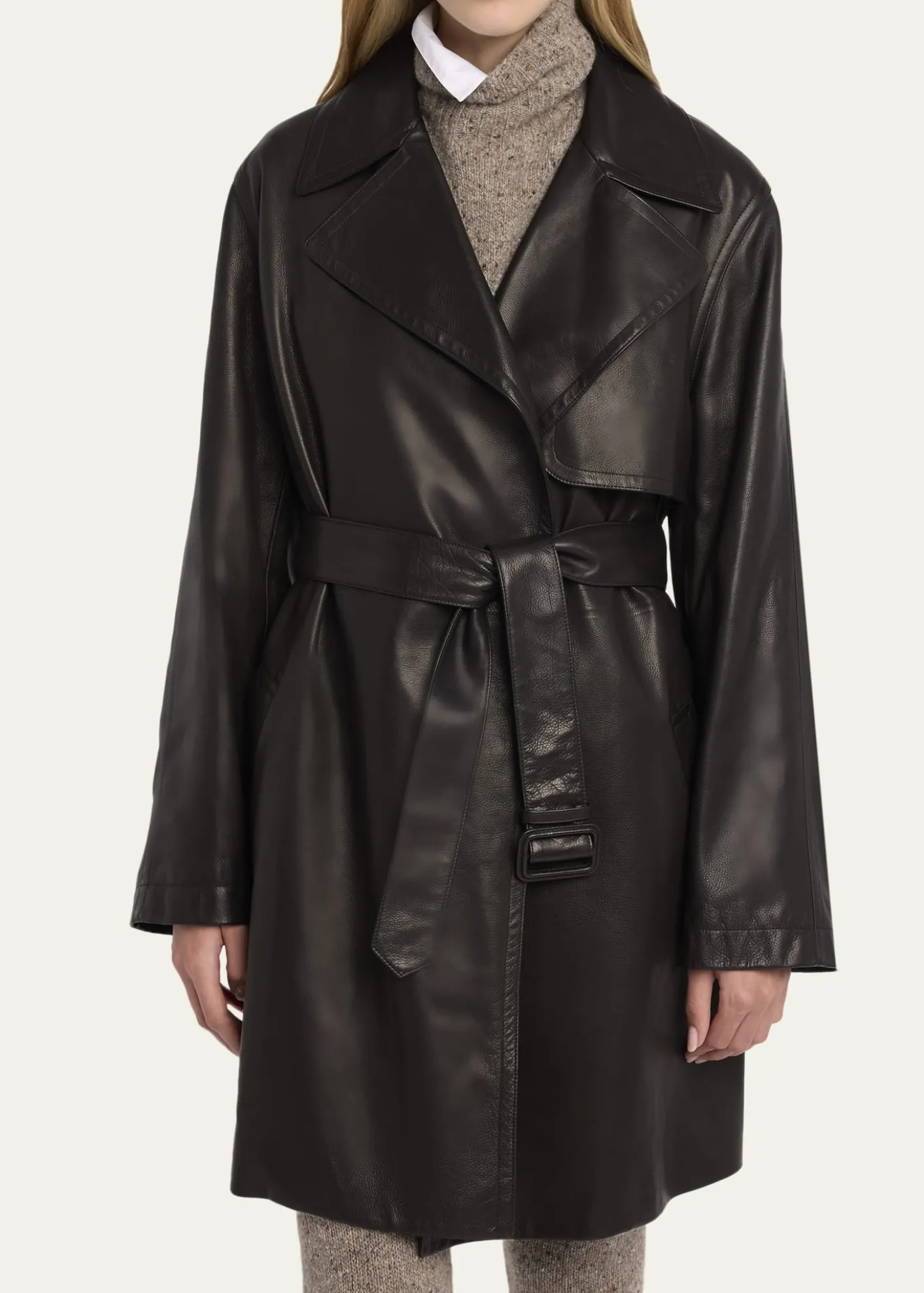 THE ROWSiempra Leather Wrap Trench Coat